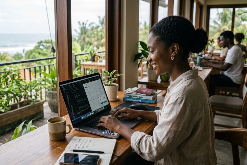 Lady working to earn in foreign currency