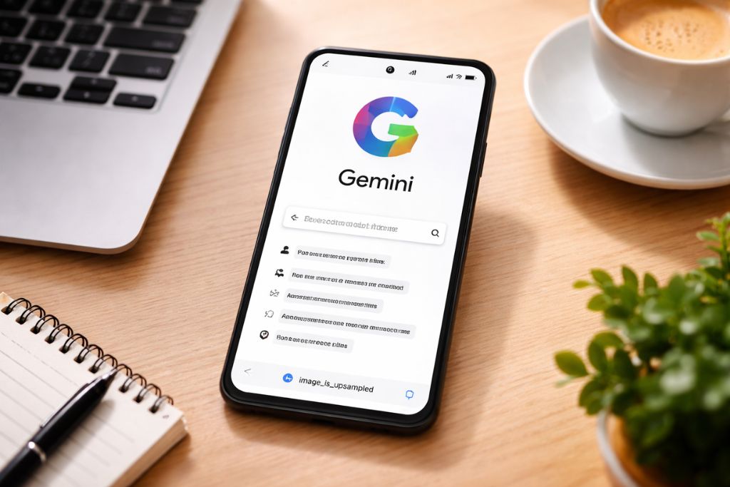 Gemini homepage viewed from a mobile phone