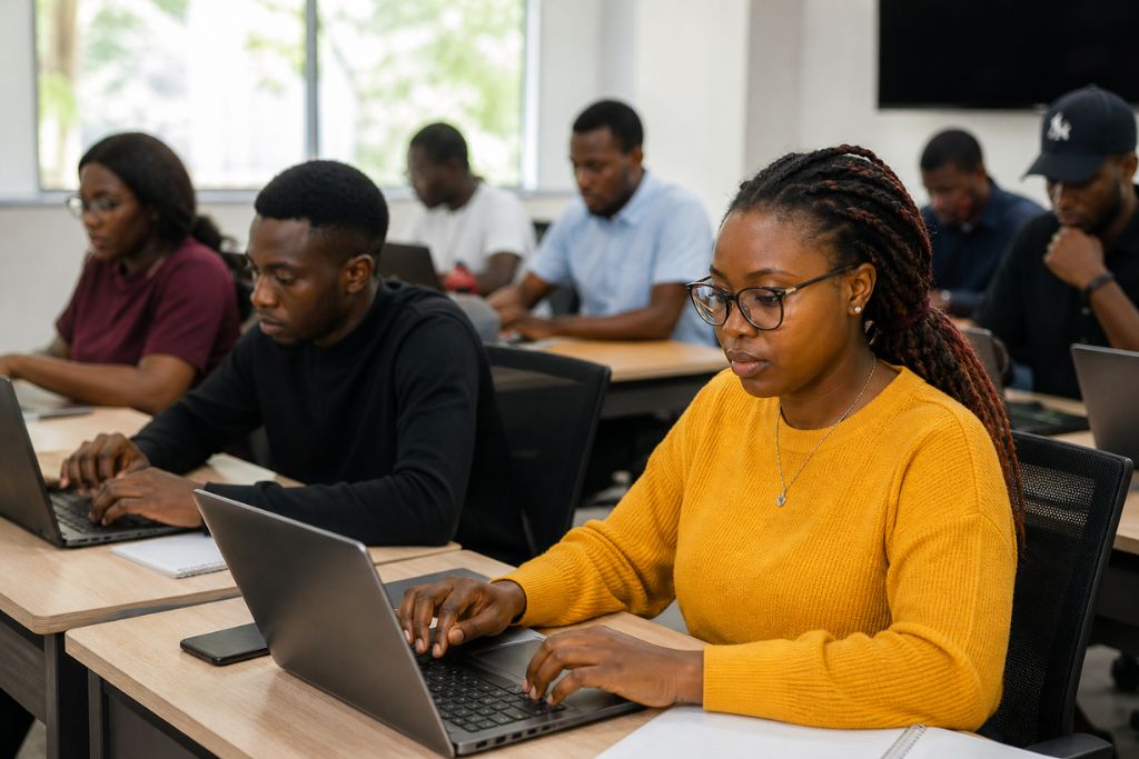 students learning tech courses