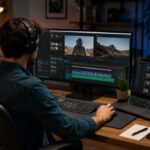 A video editor using AI tools for video editors