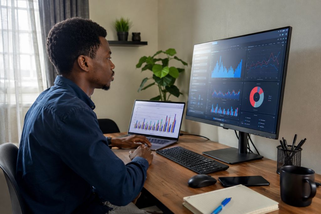 A data analytics expert at work