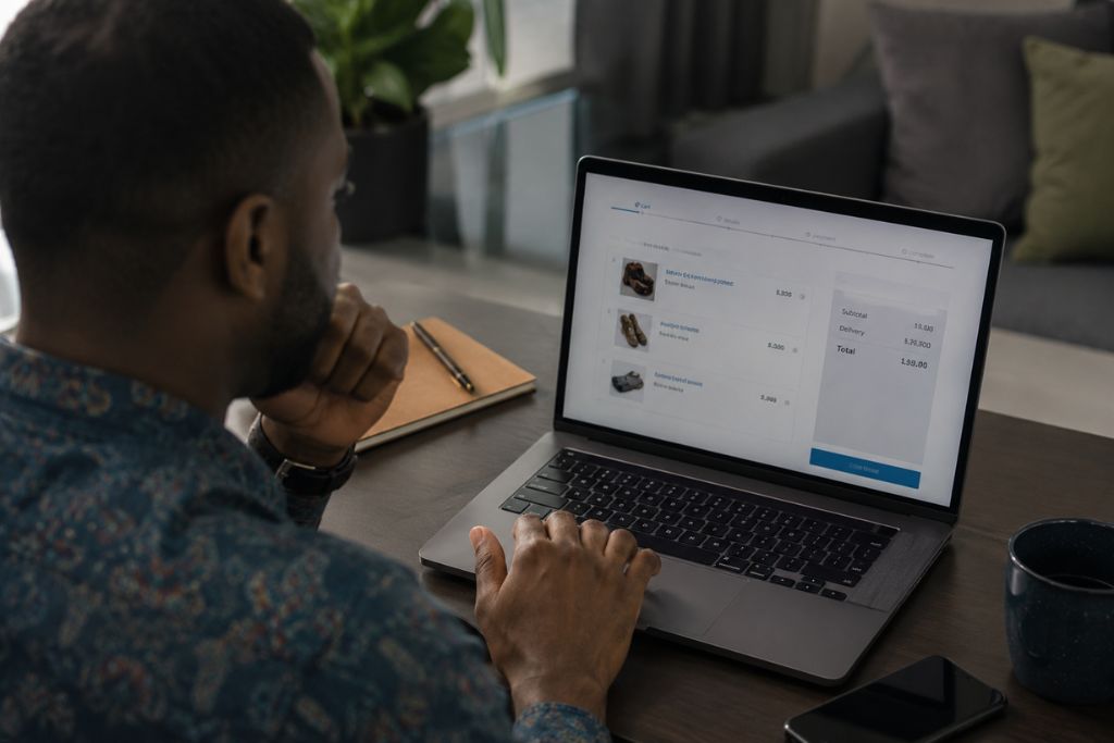 A web designer working on an e-commerce web design project