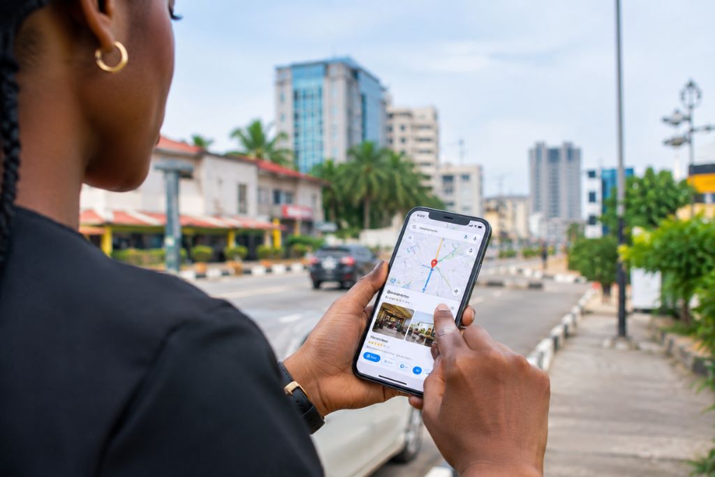 Lady checking local seo