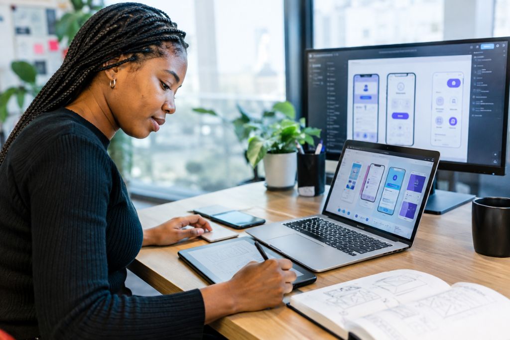 UI/UX Designer at a Modern Workspace